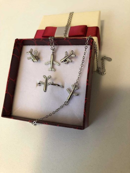 Lantisor avion, bratara avion, inel avion, cercei avion, cadou iubita