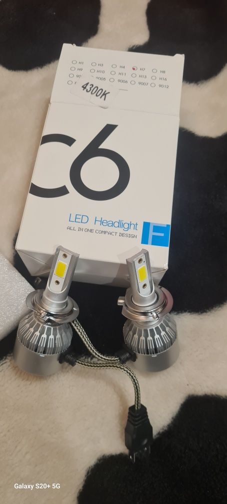 Kit 2 led-uri auto H7 C6, 36 W, 4300K, 3800 lm