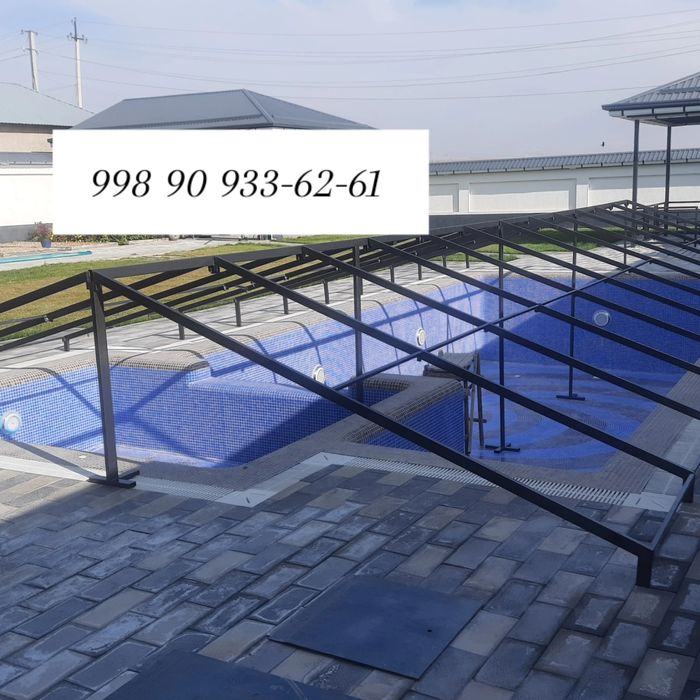 Банер тент баннер бассейн и сарафан навес  установка