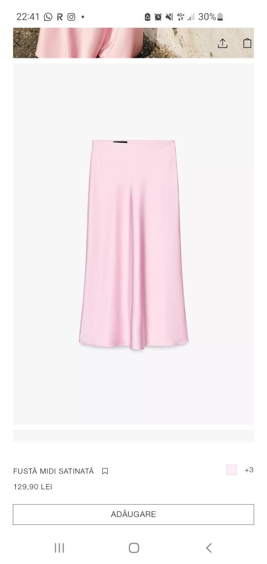 Vând fusta zara satin