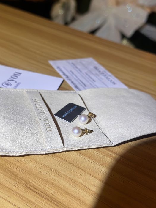 Cercei aur perlă naturala