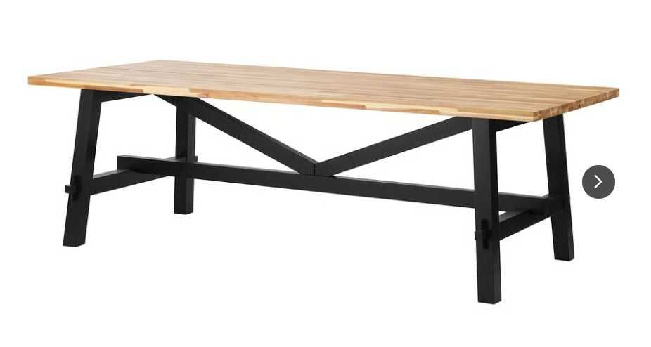 Masă, lemn acacia si cadru metalic negru, 235x100 cm