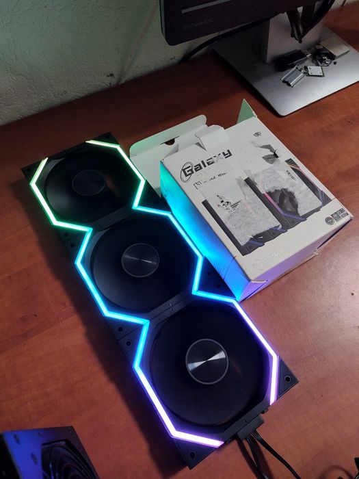 Set de ventilatoare pc 120mm blockchain tip Dawn sau Nyota,black rev