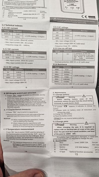 Vand multimetru digital Aneng