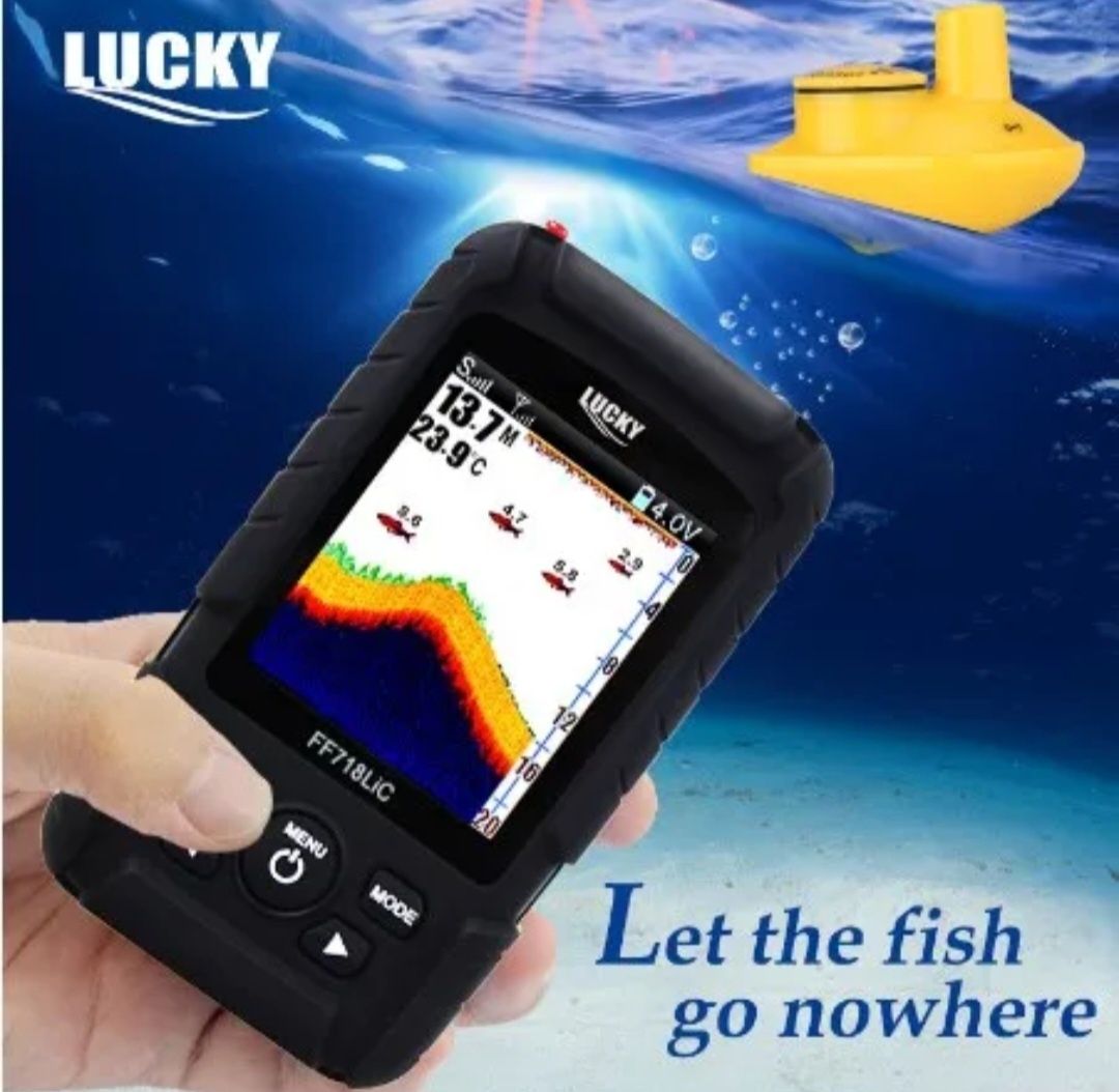 Сонар-Lycky Fish finders за лодка за захранка,влагоустойчив 200 метра