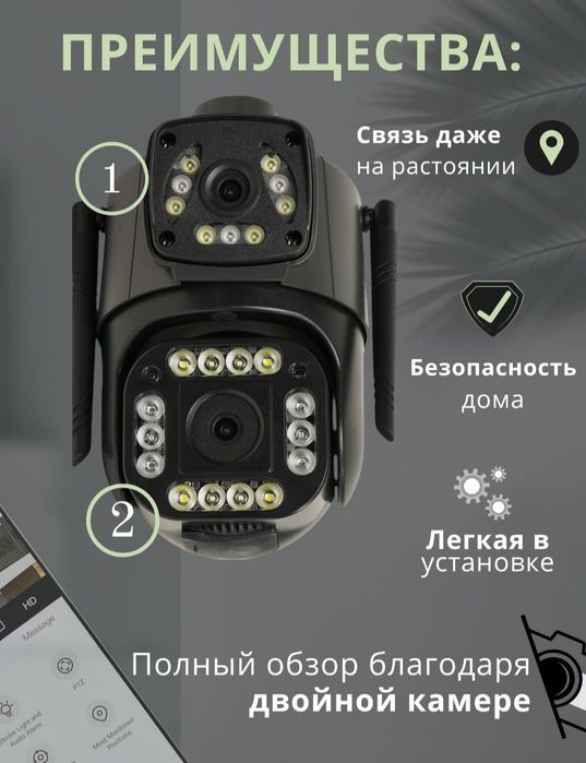 Video kuzatuv kamera 360 gradusli smart iP wifi 4G
