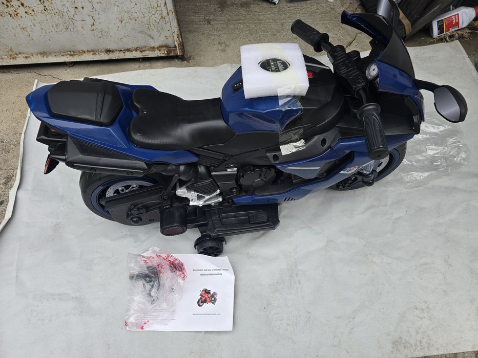 Motocicleta copii electrica, nou, albaștru și rosu / SUPER OFERTA
