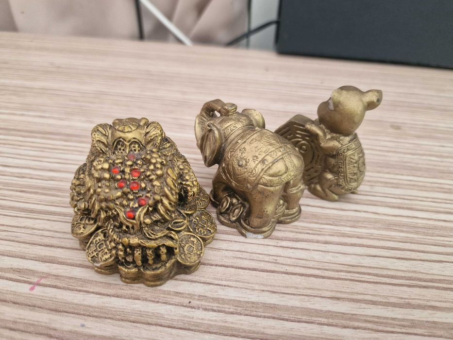 Statuete Broasca țestoasă Money Frog+Elefant+Porcușorul cu moneda Bagu