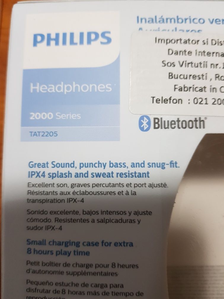 Casti hifi in ear wireless philips tat2205,doar probate