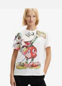 Tricou alb Desigual Mickey, nou