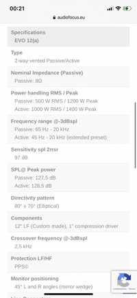 Sistem sunet audio powersoft audio focus