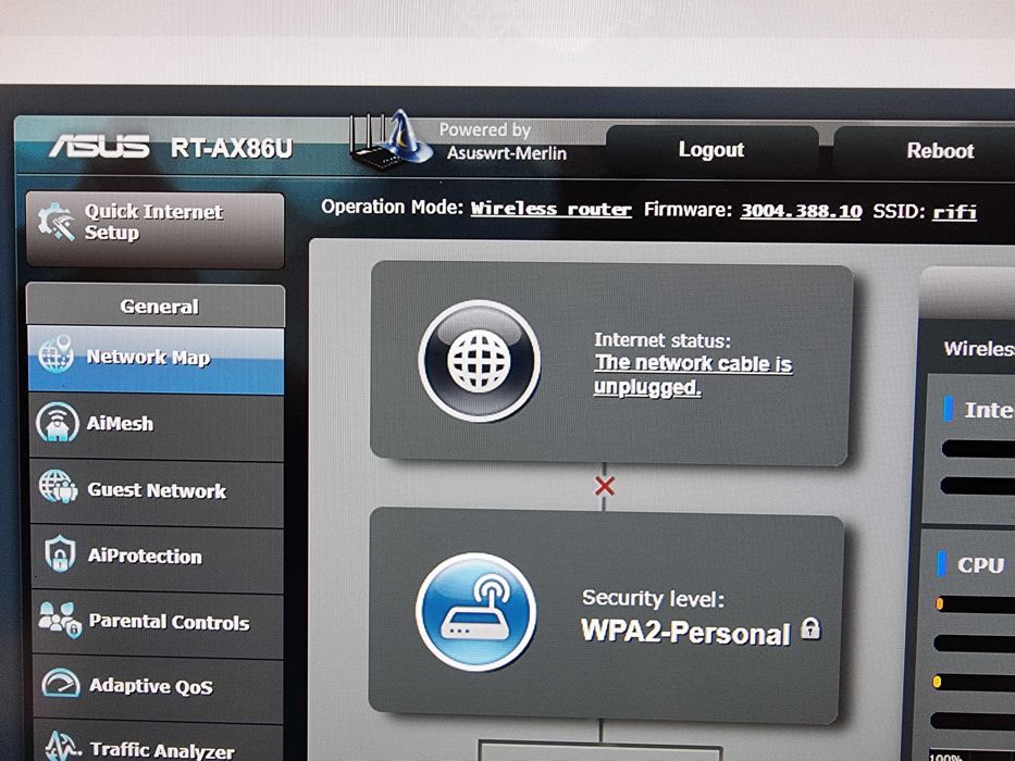 Router asus rt-ax86u wifi 6 with latest custom firmware asuswrt merlin