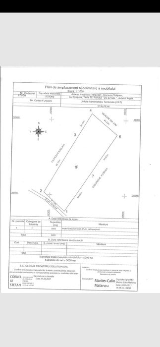 Teren intravilan - Comuna Stâlpeni jud.Arges 5000 mp
