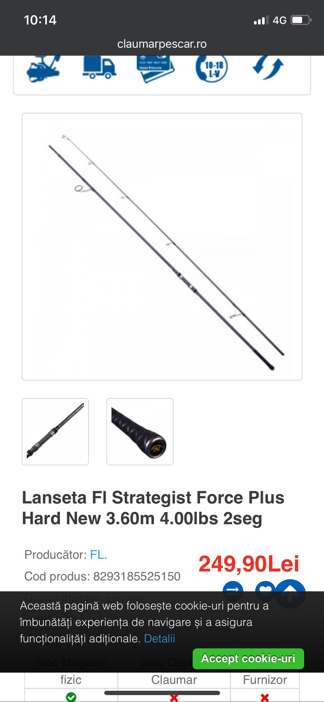 Lanseta fl Strategist force plus 360 4.0lbs 2 segmente