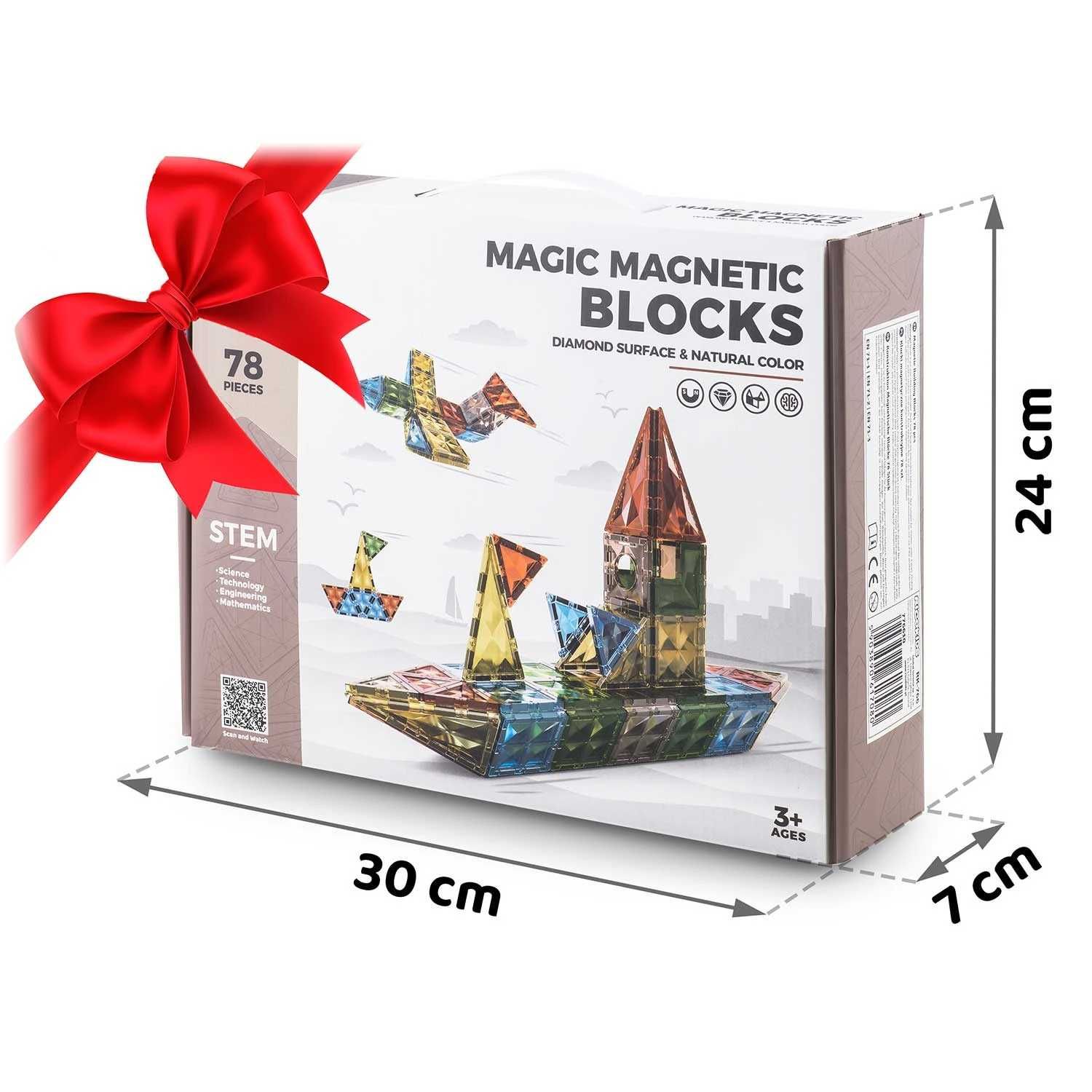 Set Educativ si Creativ Magnetic, 78 Piese, LKS Magic Magnetic Blocks