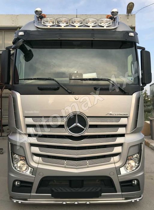 Bullbar, bara inox proiectoare plafon Mercedes Actros MP4 2011+