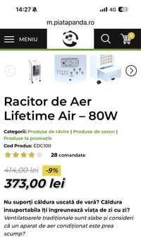 Racitor aer cu apa Lifetimer Air nou sigilat pret promo 230 ron