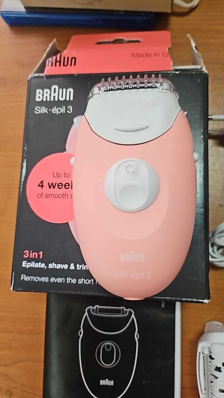 Епилатор - Braun Silk-epil 3 Novo SE 3-440, розово/бял