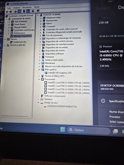 Laptop Lenovo X270, display 12,5 , i5-6300, ram 8gb, ssd 256gb, bat 4h