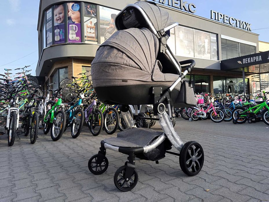 MONI Комбинирана детска количка 2 в 1 POLLY сив