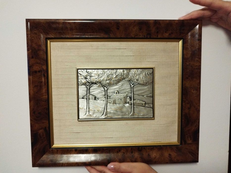 Tablou antic din argint