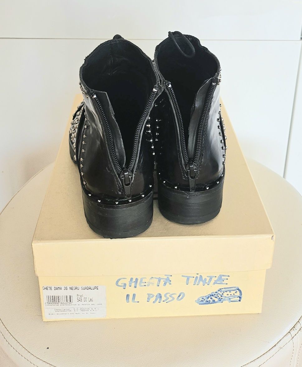 Il Passo Ghete din piele neagra, cu tinte, 36 dar se potrivesc la 37