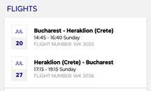 4 Bilete avion București - Creta (Heraklion) - București (20-27 iulie)