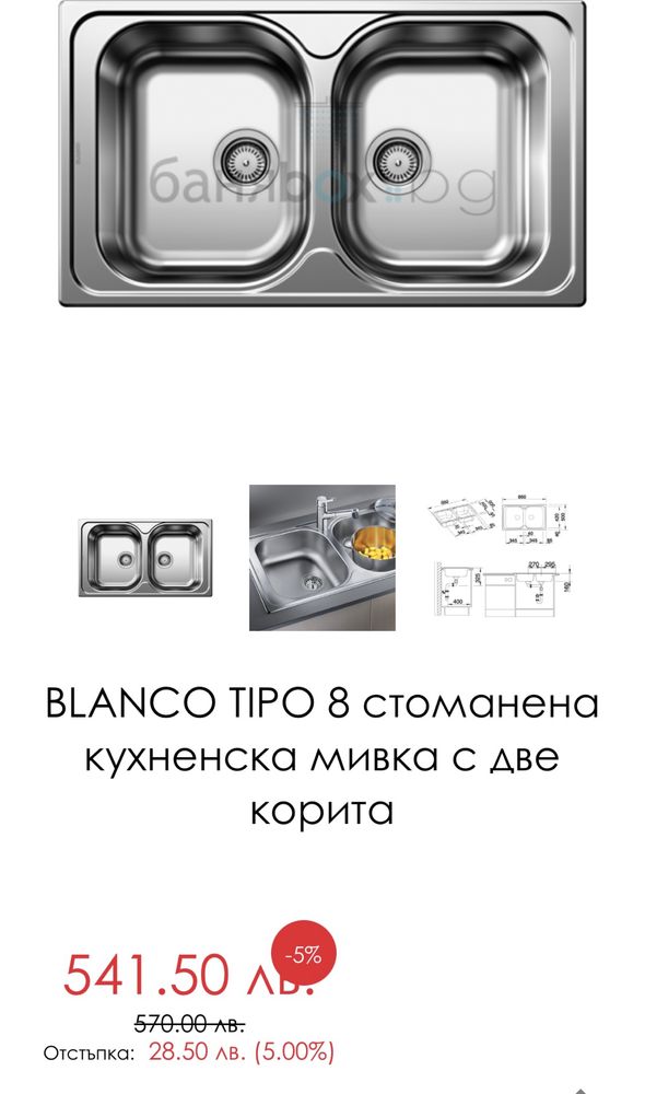 Кухненска мивка Blanco