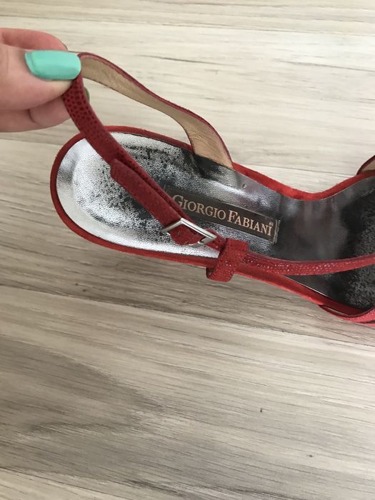 Sandale piele, 39, inaltime toc 8 cm