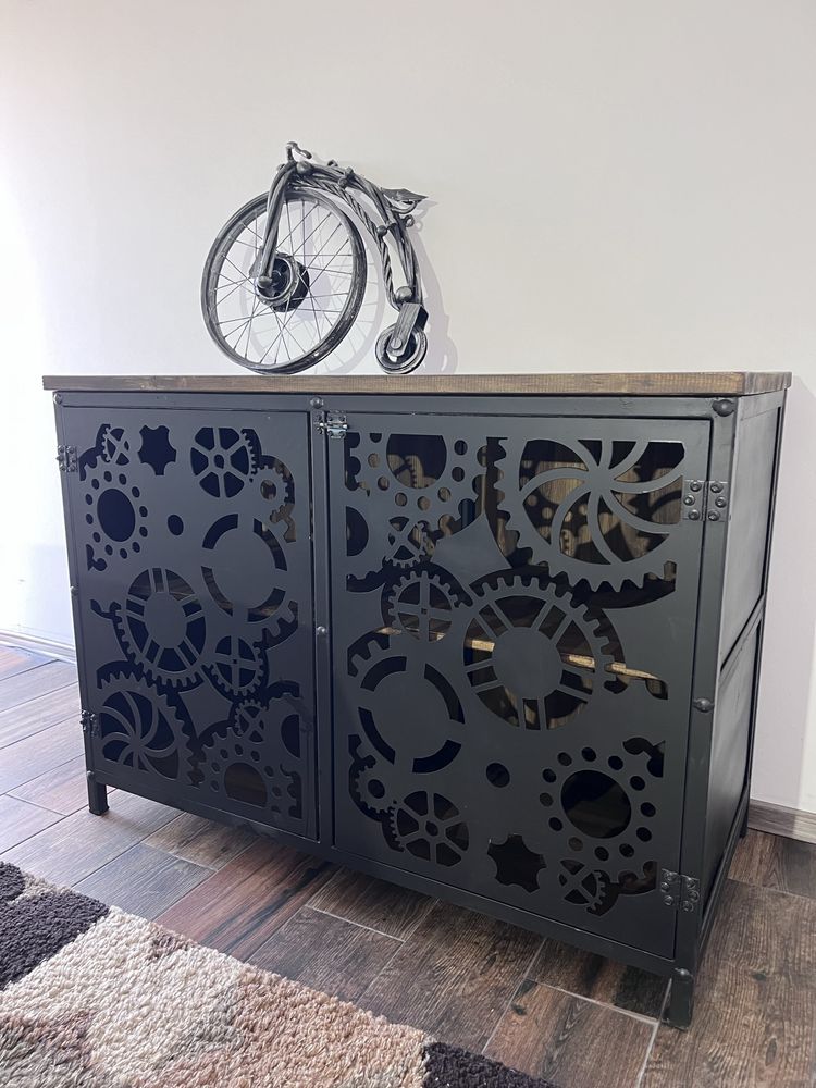 Comoda fier si lemn natural-“, stil industrial -1500 lei