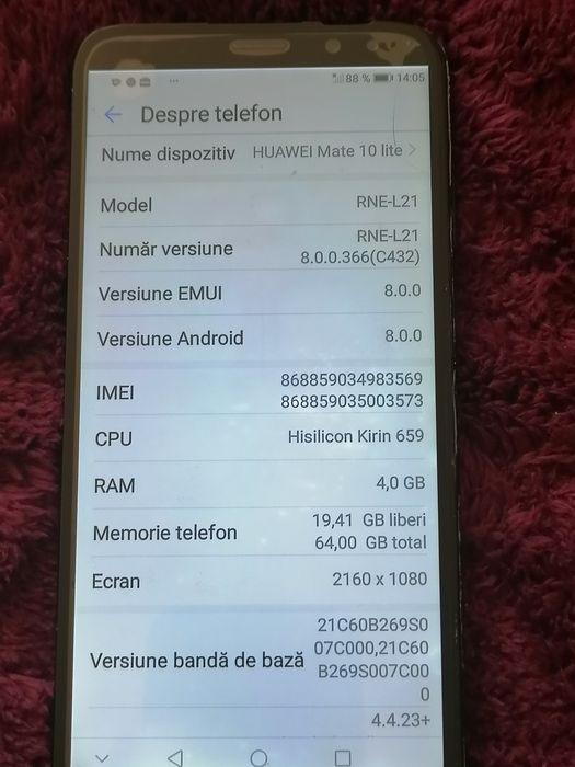 Tel HUAWEI mate 10 lite