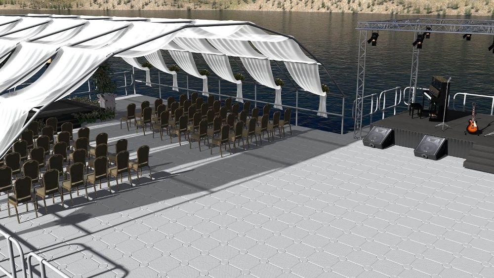 Dock modular pentru evenimente pe apa Si INHIRIERE