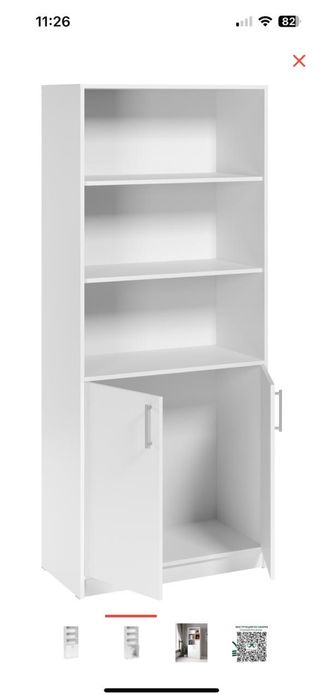 Стеллаж напольный Мебель Азии, 80×40×190 см, белый