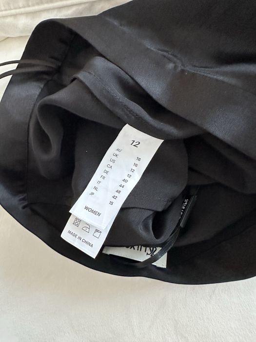 LilySilk Rochie neagră midi mătase naturală