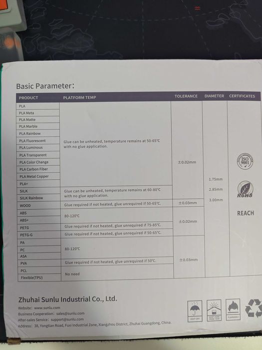 Filament PLA, Rainbow, SUNLU, 1.75mm, rola 1Kg