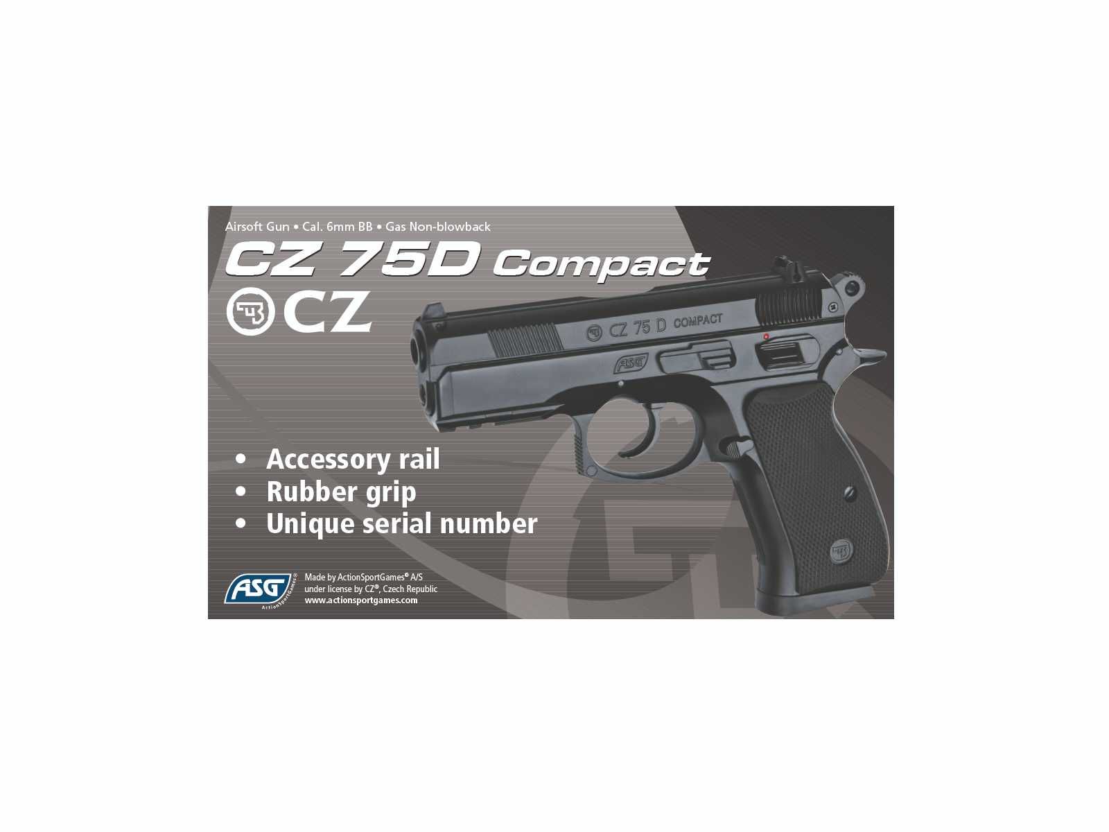 Еърсофт Пистолет CZ 75D Compact GREEN GAS Airsoft