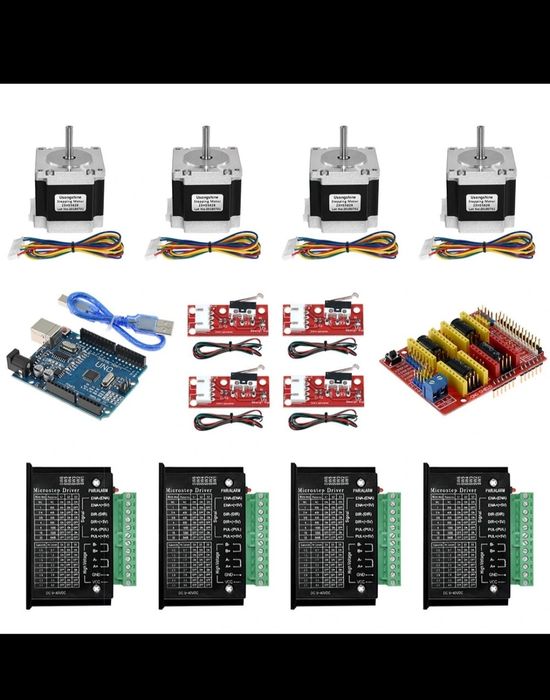 CNC Arduino Router kit cu 4 motor stepper, 4 driver TB6600