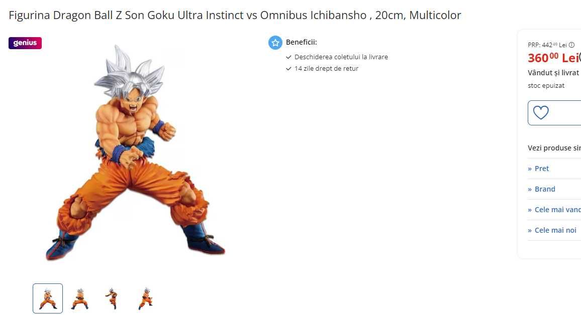 Figurina Dragon Ball Z Son Goku Ultra Instinct