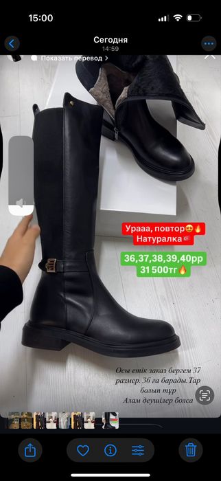 Сапожки зимние евромех