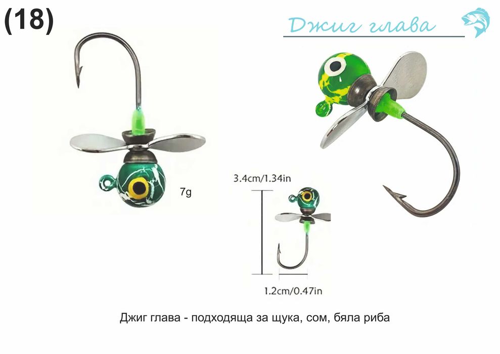 Попер, Офсетна кука, Джиг глава, Вирбел
