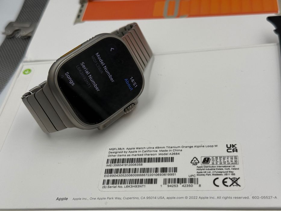 Apple Watch Ultra 1 Stare Excelenta Cutie,cablu original curele cadou