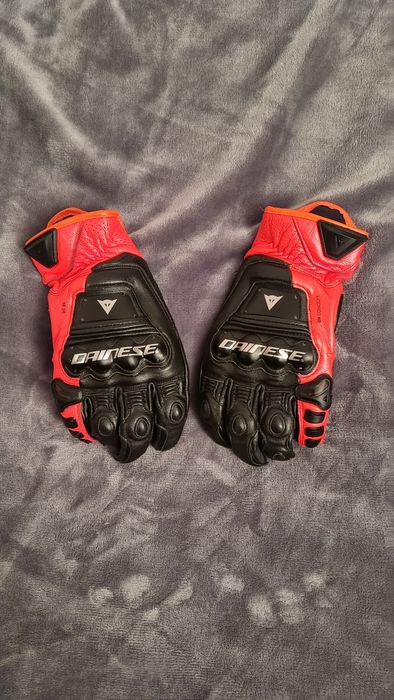 Mănuși moto Dainese 4 Stroke 2 - Black/Fluo Red