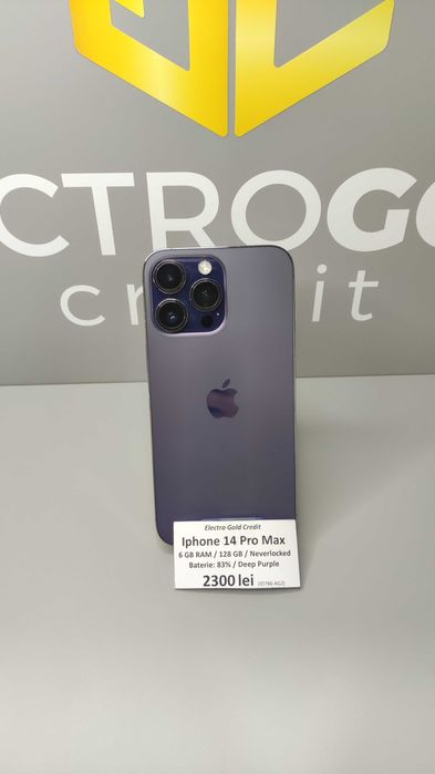 Iphone 14 Pro MAX 128GB Deep Purple/Neverlocked/Baterie:83% ID786-AG2