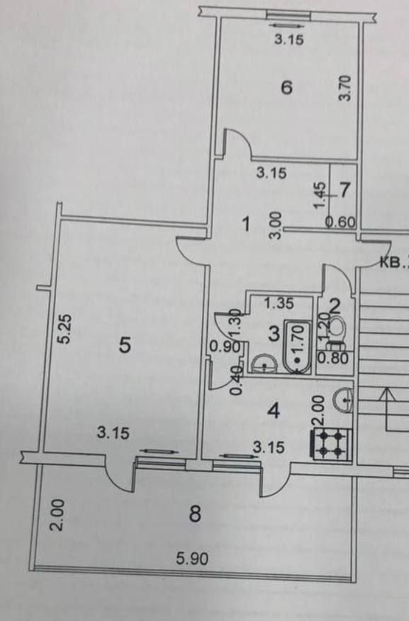 Юнусабад-12 2/1/4 60м² первая линия