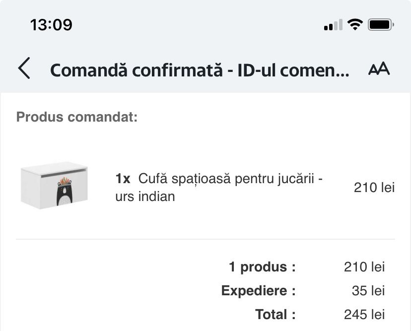 Cufar pentru jucarii NOU Nedesfacut din cutie