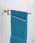 Suport prosop baie metalic cu 2 brate rotative |WNK 202135 Argintiu