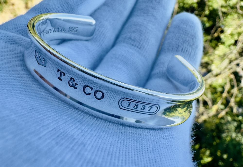 Brățară tip manșetă lată Tiffany & Co 1837 din argint sterling 925