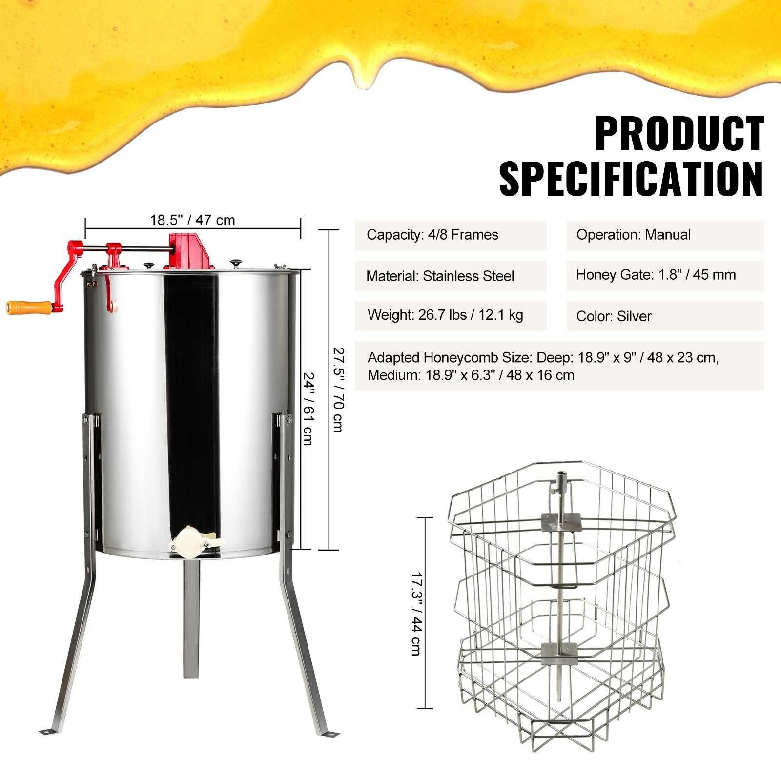 Centrifuga Miere 4 rame inox