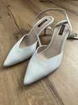 Pantofi mireasa noi albi toc 5 cm