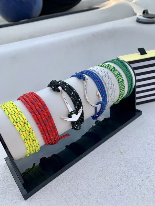 Мъжка гривна със сребърна котва и яхтено въже